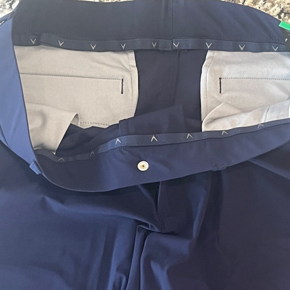 NWT Callaway Shorts Men L Peacock Pull On Zip Fly Stretch Waist Performance Golf - Picture 8 of 9